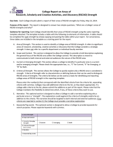 College Report on Areas of