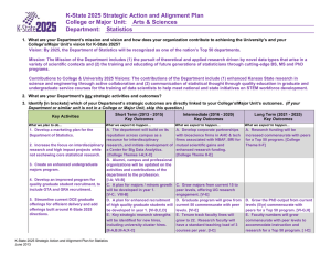 K-State 2025 Strategic Action and Alignment Plan Department:  Statistics