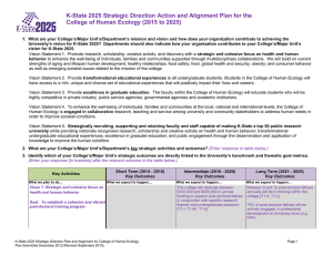 K-State 2025 Strategic Direction Action and Alignment Plan for the