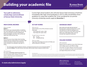 Building your academic file Your path to admission,
