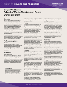 School of Music, Theatre, and Dance Dance program MAJORS AND PROGRAMS GUIDE TO