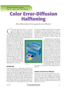 G Color Error-Diffusion Halftoning What differentiates it from grayscale error diffusion?