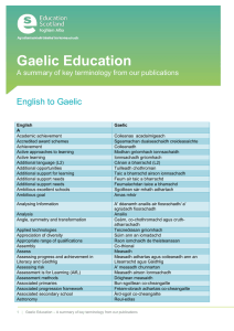 Gaelic Education English to Gaelic