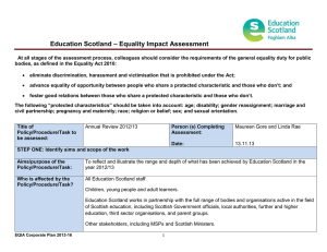– Equality Impact Assessment Education Scotland