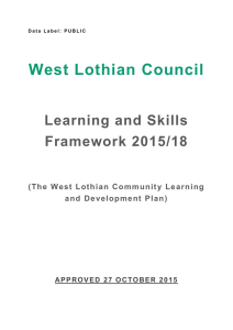 West Lothian Council Learning and Skills Framework 2015/18