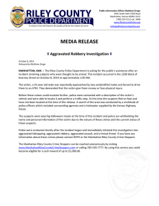 MEDIA RELEASE ◊ Aggravated Robbery Investigation