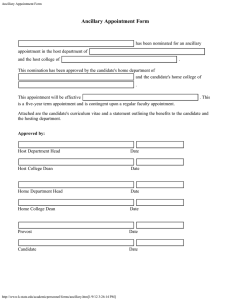 Ancillary Appointment Form