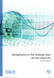 Background on the strategic plan  for the Union for 2016 - 2019