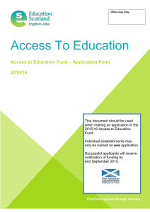 Access To Education – Application Form Access to Education Fund