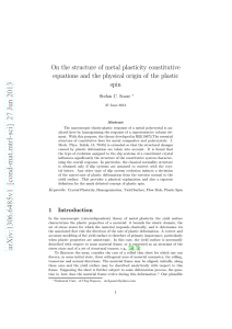 On the structure of metal plasticity constitutive spin