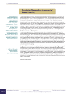 Commission Statement on Assessment of Student Learning