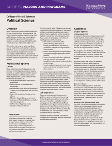 Political Science MAJORS AND PROGRAMS GUIDE TO College of Arts &amp; Sciences