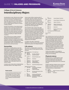 Interdisciplinary Majors MAJORS AND PROGRAMS GUIDE TO College of Arts &amp; Sciences