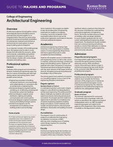 Architectural Engineering MAJORS AND PROGRAMS GUIDE TO College of Engineering