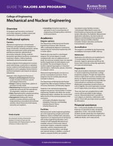 Mechanical and Nuclear Engineering MAJORS AND PROGRAMS GUIDE TO College of Engineering