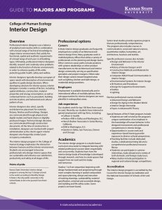 Interior Design MAJORS AND PROGRAMS GUIDE TO College of Human Ecology