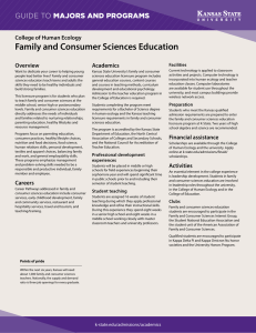 Family and Consumer Sciences Education MAJORS AND PROGRAMS GUIDE TO