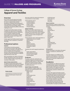 Apparel and Textiles MAJORS AND PROGRAMS GUIDE TO College of Human Ecology