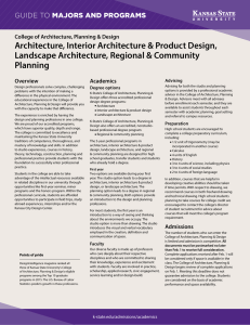 Architecture, Interior Architecture &amp; Product Design, Landscape Architecture, Regional &amp; Community