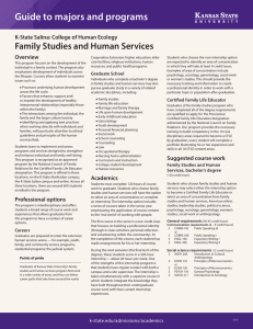 Guide to majors and programs Family Studies and Human Services Overview