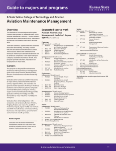 Aviation Maintenance Management K-State Salina: College of Technology and Aviation Overview