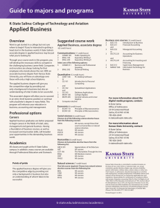 Applied Business K-State Salina: College of Technology and Aviation Overview Suggested course work