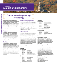 Majors and programs Construction Engineering Technology Guide to