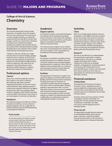 Chemistry MAJORS AND PROGRAMS GUIDE TO College of Arts &amp; Sciences