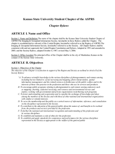 Kansas State University Student Chapter of the ASPRS Chapter Bylaws