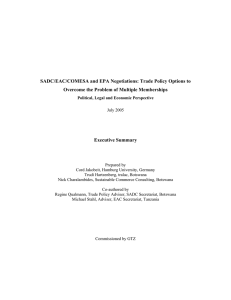 SADC/EAC/COMESA and EPA Negotiations: Trade Policy Options to