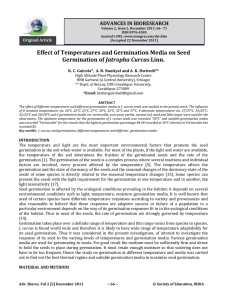 Effect of Temperatures and Germination Media on Seed Jatropha Curcas A