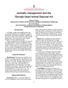 Mortality Management and the Georgia Dead Animal Disposal Act