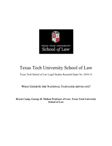 Texas Tech University School of Law W G