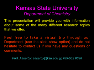 Kansas State University Department of Chemistry
