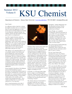 KSU Chemist Summer 2012  Volume 8