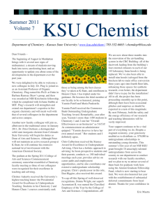 KSU Chemist Summer 2011  Volume 7