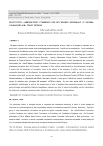 Journal of Sustainable Development in Africa  (Volume 14, No.7,... ISSN: 1520-5509 Clarion University of Pennsylvania, Clarion, Pennsylvania