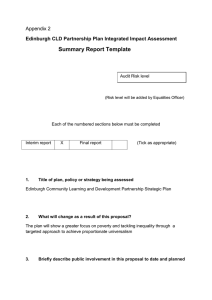 Summary Report Template  Appendix 2 Edinburgh CLD Partnership Plan Integrated Impact Assessment