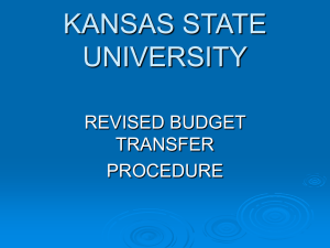 KANSAS STATE UNIVERSITY REVISED BUDGET TRANSFER