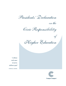 Presidents’ Declaration Civic Responsibility Higher Education on the