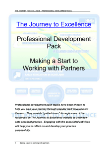 The Journey to Excellence  Professional Development Pack