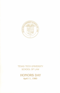 HONORS DAY 1980 TEXAS TECH  UNIVERSIlY SCHOOL OF LAW