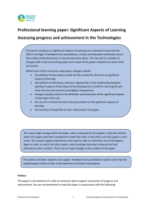 Professional learning paper: Significant Aspects of Learning