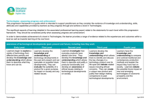 This progression framework is a guide which is intended to... Technologies: assessing progress and achievement