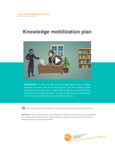 Knowledge mobilization plan