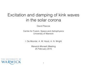Excitation and damping of kink waves in the solar corona