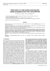 Observation of a high quality quasi-periodic rapidly-propagating wave train using SDO/AIA
