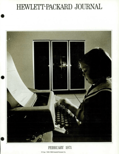 HEWLETT-PACKARD JOURNAL FEBRUARY 1971 © Copr. 1949-1998 Hewlett-Packard Co.