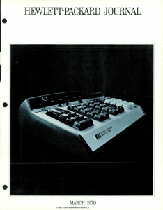 HEWLETT-PACKARD JOURNAL MARCH 1970 © Copr. 1949-1998 Hewlett-Packard Co.