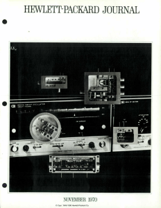 HEWLETT-PACKARD JOURNAL NOVEMBER 1970 © Copr. 1949-1998 Hewlett-Packard Co.